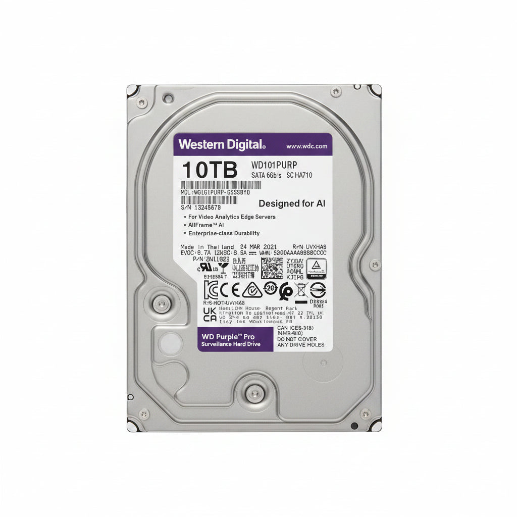 Western Digital WD Purple 10TB 7200RPM Surveillance Hard Drive WD102PURZ