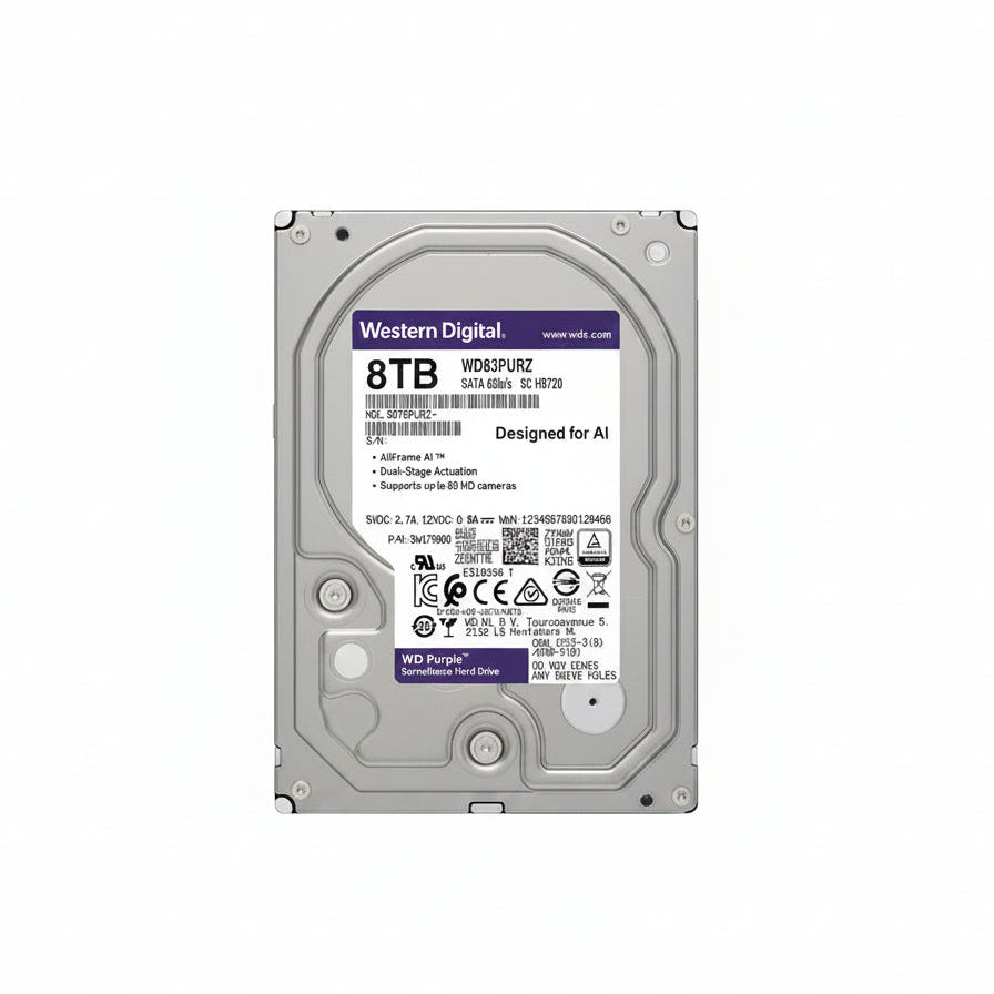 Western Digital WD Purple 8TB 7200RPM Surveillance Hard Drive WD82PURZ