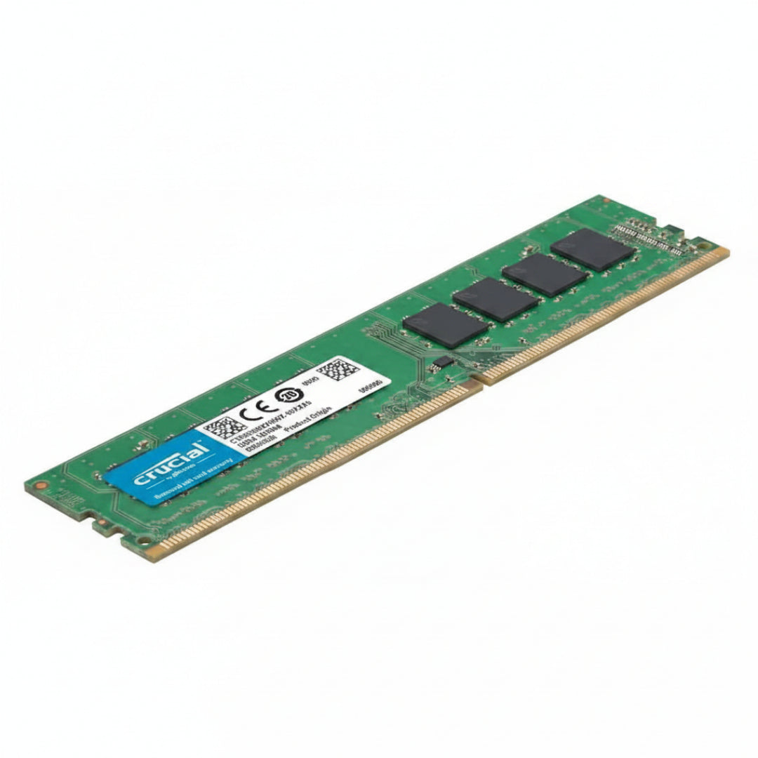 Crucial Basics 8GB DDR4-3200 UDIMM Desktop RAM CB8GU3200E Side View View