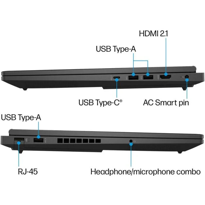 HP OMEN Gaming 16T-U000 i7-13700HX 16GB 1TB SSD 16" WUXGA RTX 4050 6GB 16T-U000-GD27B5 Sides View