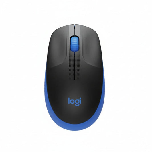 Logitech M190 Wireless Black/Blue Mouse Front View