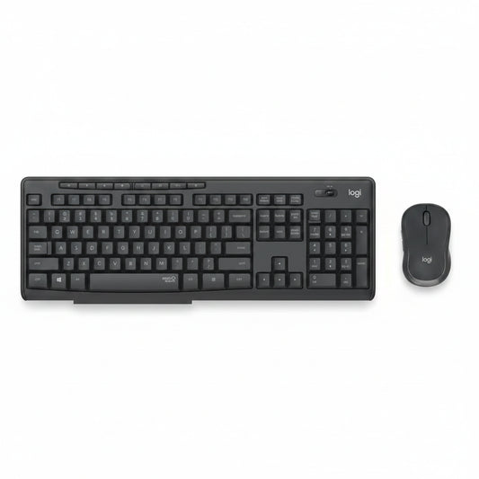Logitech MK295 Wireless Black Keyboard and Mouse Combo Front View