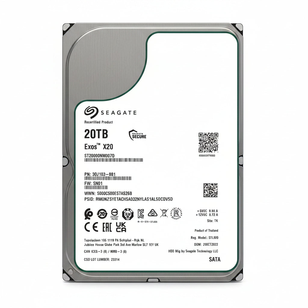 Seagate Exos X20 20TB SAS 12Gb/s 7200RPM Enterprise HDD ST20000NM002D