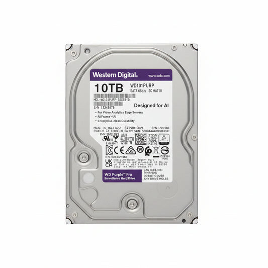 Western Digital WD Purple 10TB 7200RPM Surveillance Hard Drive WD102PURZ