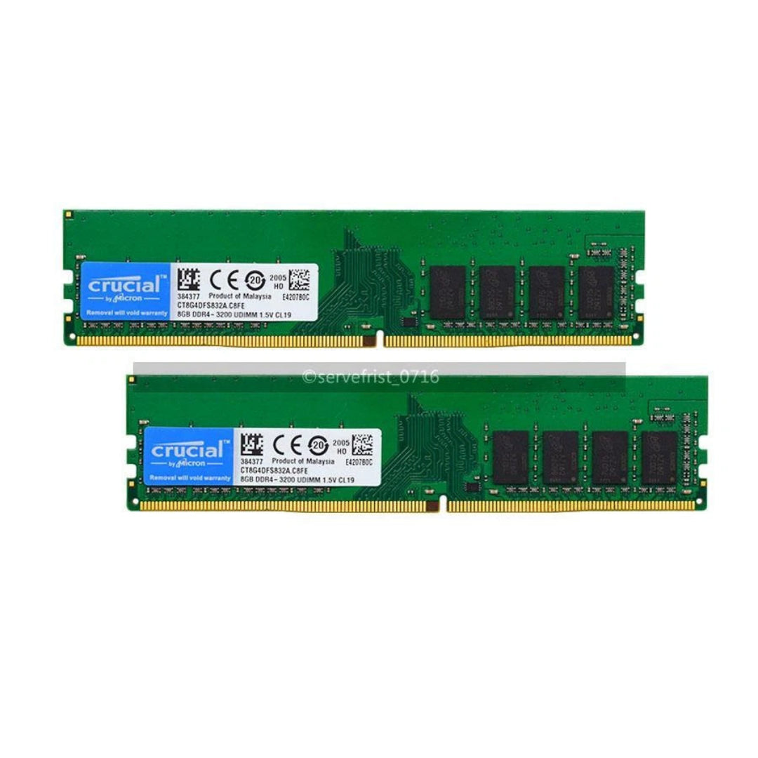 Crucial 16GB DDR4-3200 Desktop RAM Memory Module UAE front sides view
