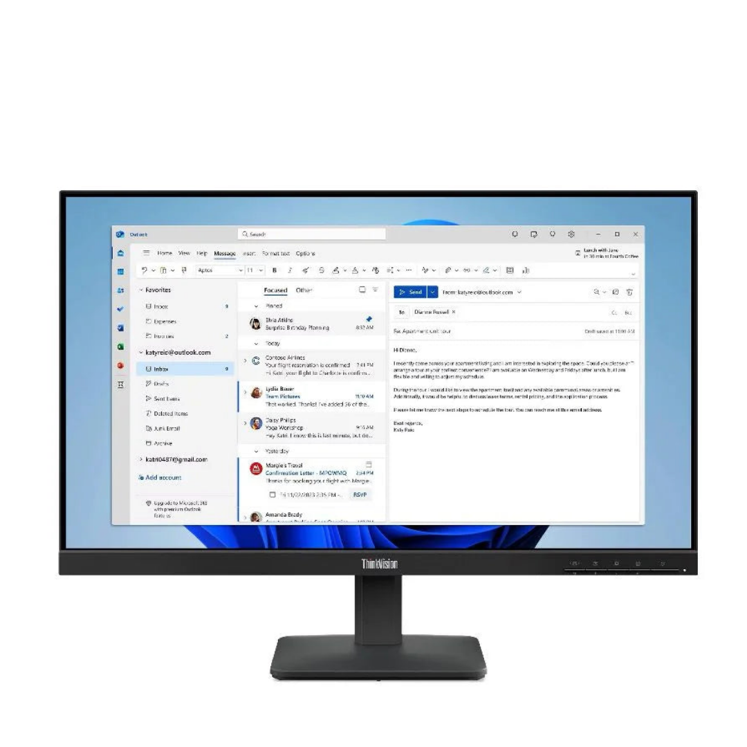 Lenovo ThinkVision S24-4e 23.8" Full HD IPS 100Hz Business Monitor 64B5KAC6UK Front View