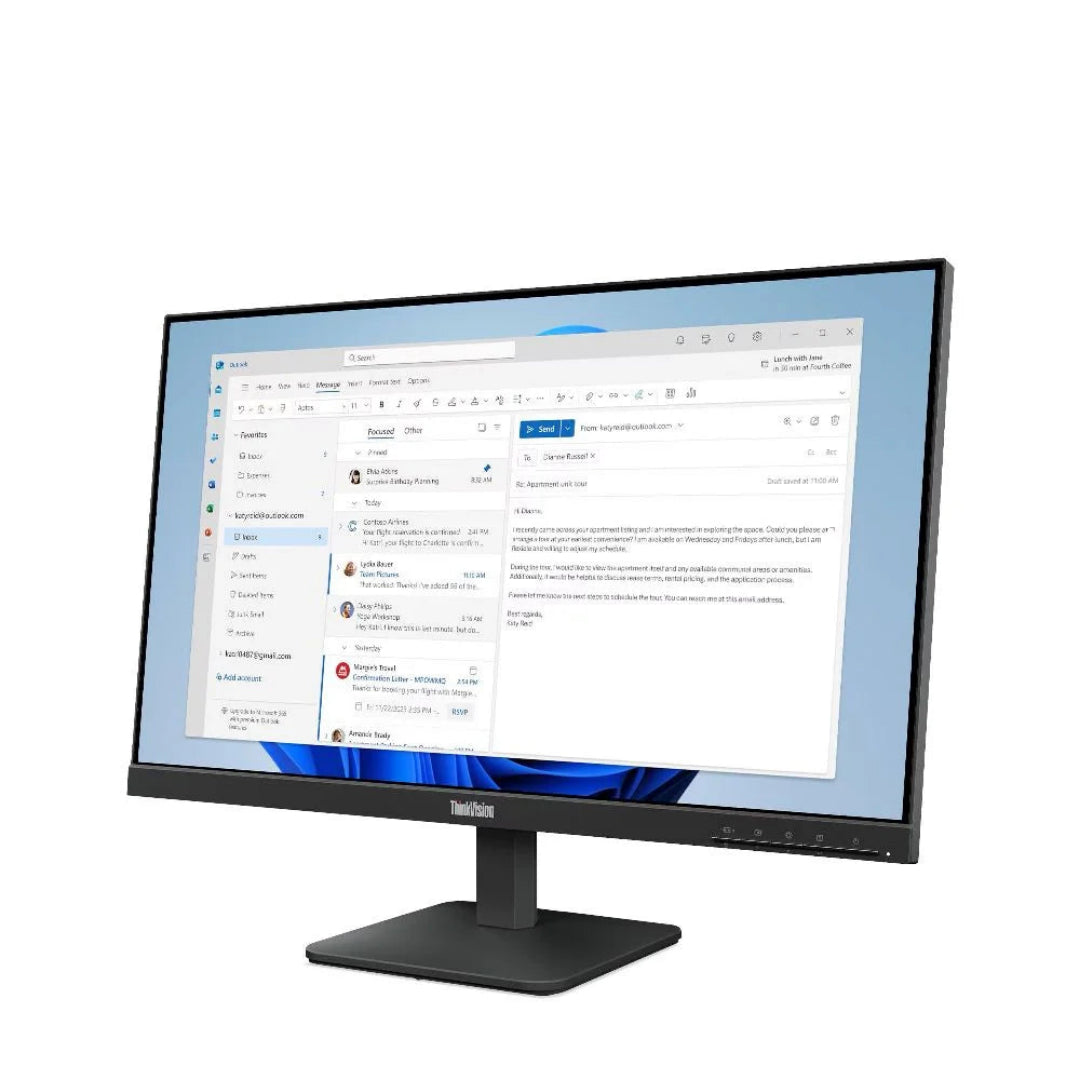 Lenovo ThinkVision S24-4e 23.8" Full HD IPS 100Hz Business Monitor 64B5KAC6UK Side View