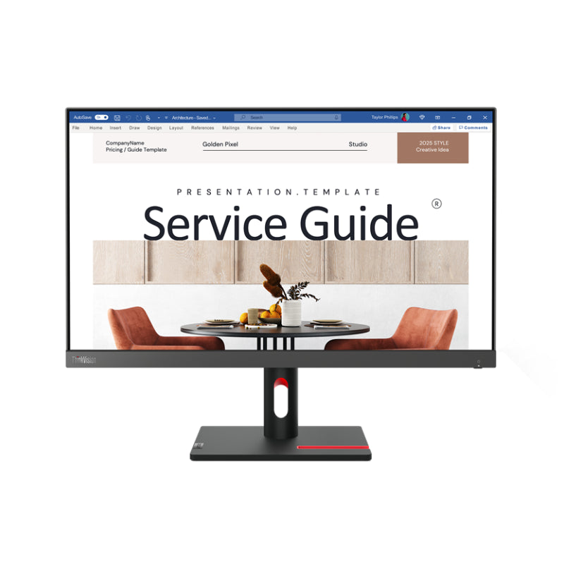 Lenovo ThinkVision S24i-30 23.8" Full HD IPS 100Hz Business Monitor 63DEKAT3UK Front View