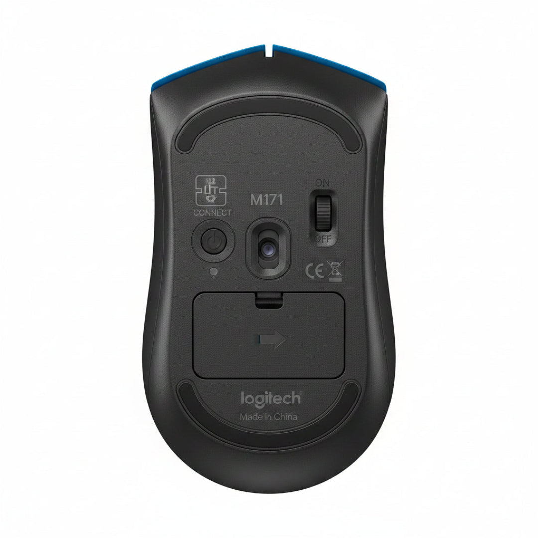 Logitech M171 Wireless Black Mouse Back View