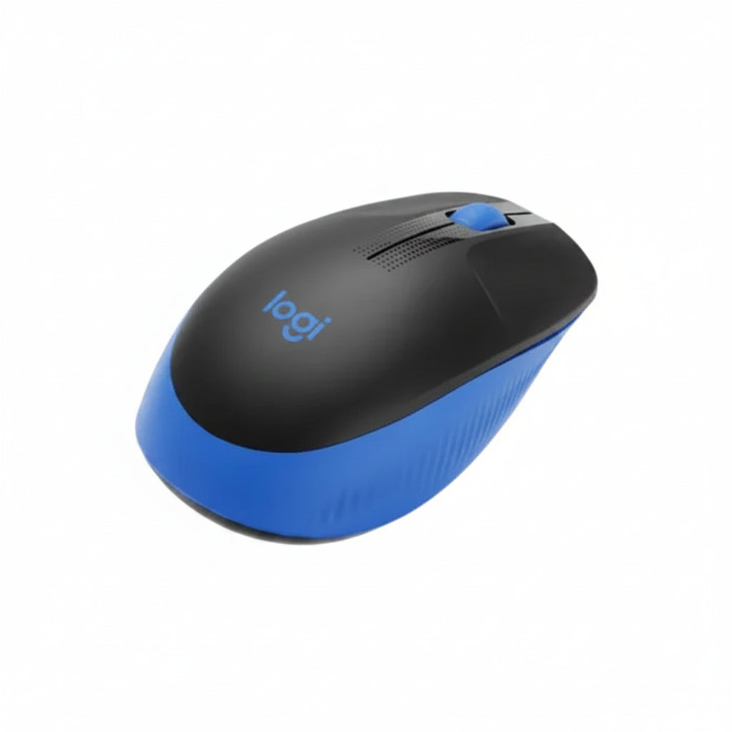 Logitech M190 Wireless Black/Blue Mouse Side View
