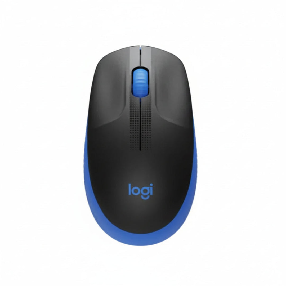 Logitech M190 Wireless Black/Blue Mouse Front View
