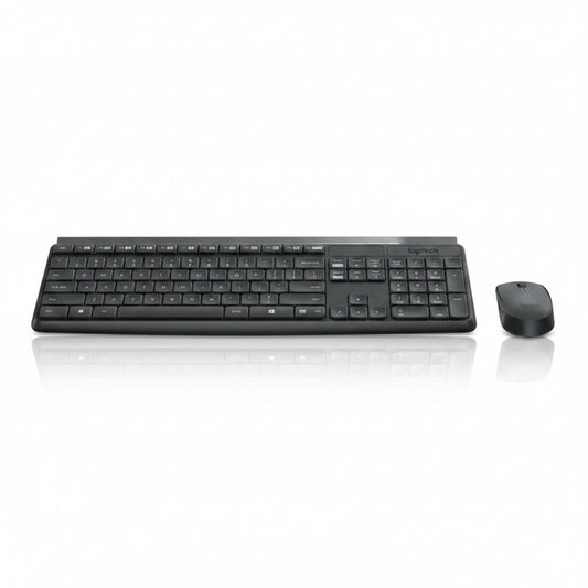 Logitech MK235 Wireless Black Keyboard and Mouse Combo Front View