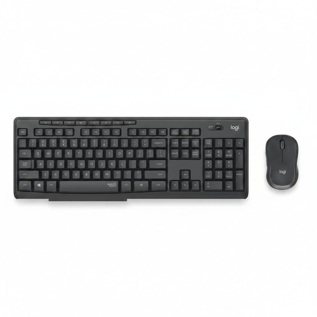 Logitech MK295 Wireless Black Keyboard and Mouse Combo Front View