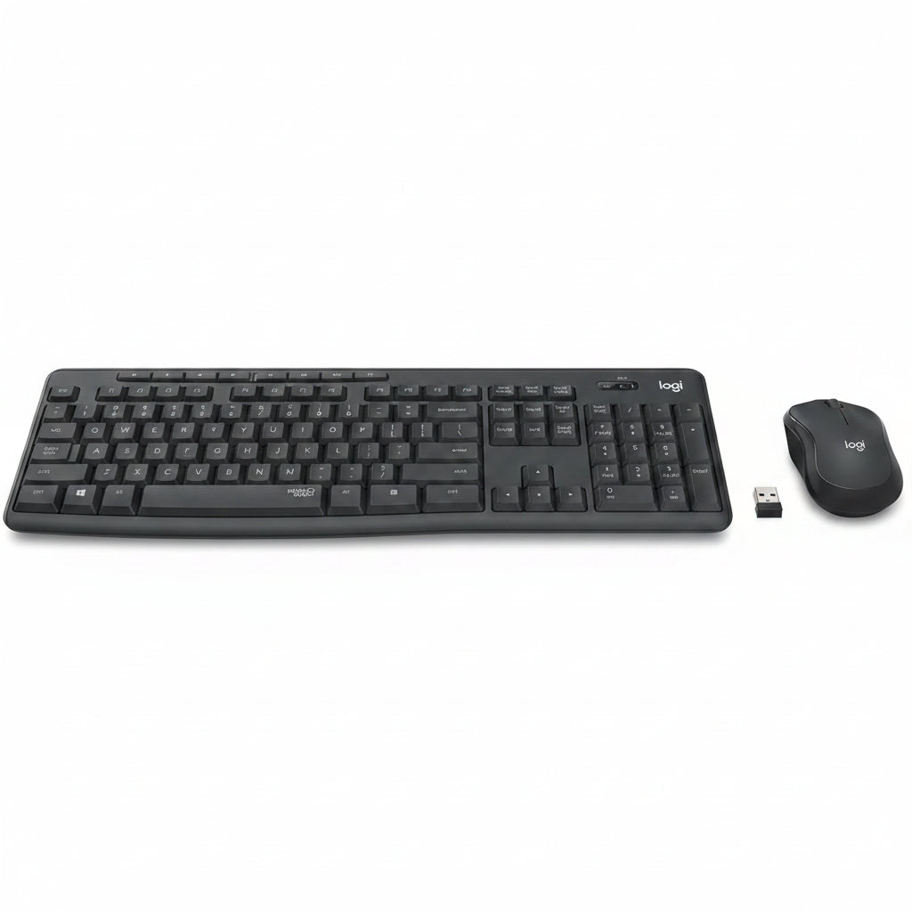 Logitech MK295 Wireless Black Keyboard and Mouse Combo Front View