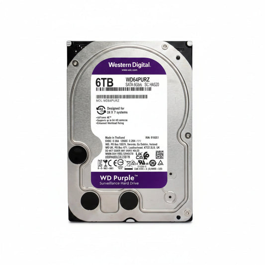 Western Digital WD Purple 6TB 5640RPM 256MB SATA Surveillance HDD WD64PURZ